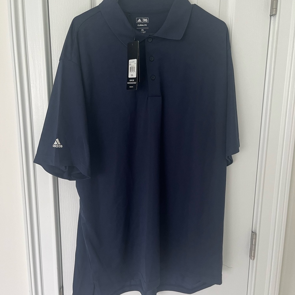 New with tags Adidas XXL blue polo shirt